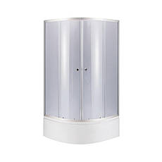 Душова кабіна Latwa SC80x80.SAT.HIGH.GR напівкругла, скло тон. 4 мм + Душовий піддон KAPIELKA ST80x80x41