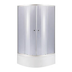 Душова кабіна Latwa SC90x90.SAT.HIGH.GR напівкругла, скло тон 4 мм + Душовий піддон KAPIELKA ST90x90x41