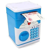 Електронна скарбничка-сейф дитяча з кодовим замком CAT Blue детская копилка