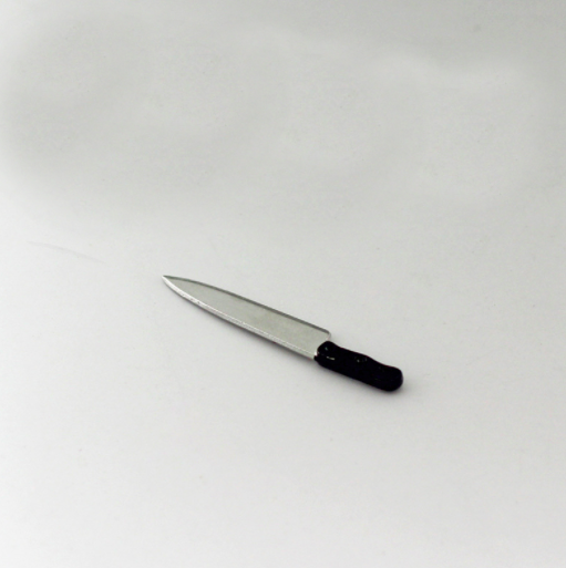 Мініатюра ніж 2.4 см Чорна ручка, фото 1