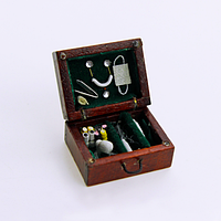 Миниатюра коробка с медицинскими инструментами 3*2.4 мм