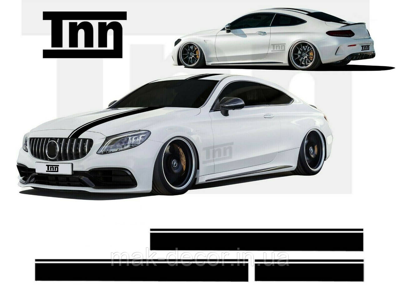 Вінілові наклейки на авто " Смуги 011 " 19х180 см, 19х120 см, 19х110 см