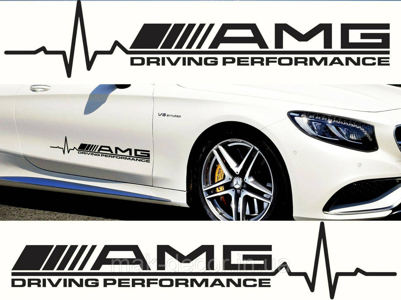 Вінілові наклейки на авто " AMG " 20х70 см 2 шт
