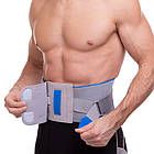 Пояс корсет для підтримки хребта з металевими вставками Sibote 5034 розмір L Grey-Blue, фото 8