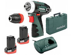 Акумуляторний шурупокрут Metabo PowerMaxx BS Quick (+2 акб 2.0 А/ч, 12В) 600156500