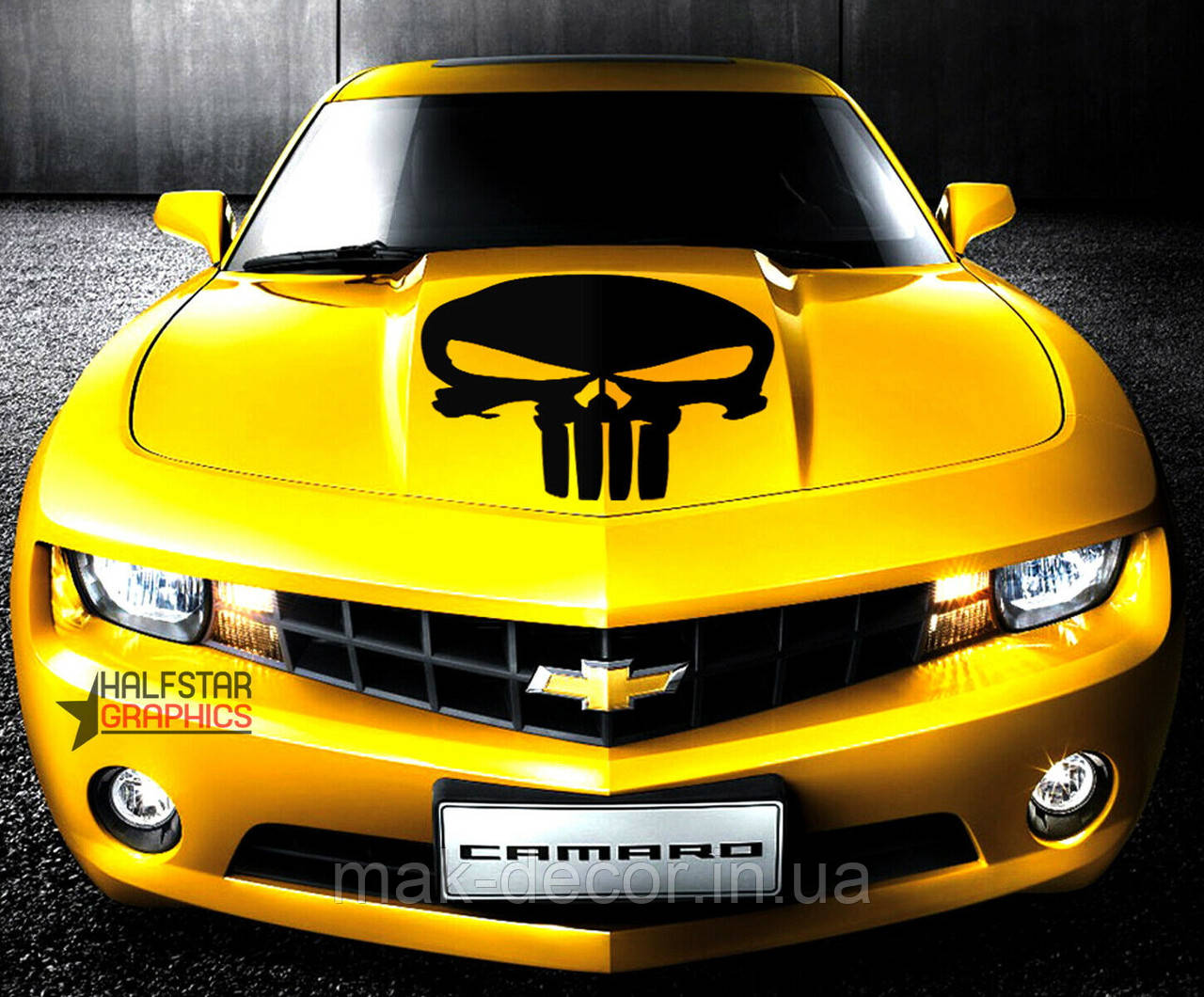 Вінілова наклейка на авто " Череп Punisher "  70х50 см