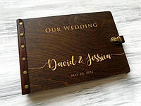 Свадебный фотоальбом в деревянной обложке