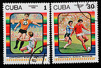 Набор марок Кубы 1986 г. "Чемпионат мира по футболу в Мехико 1986 г." (2 шт)