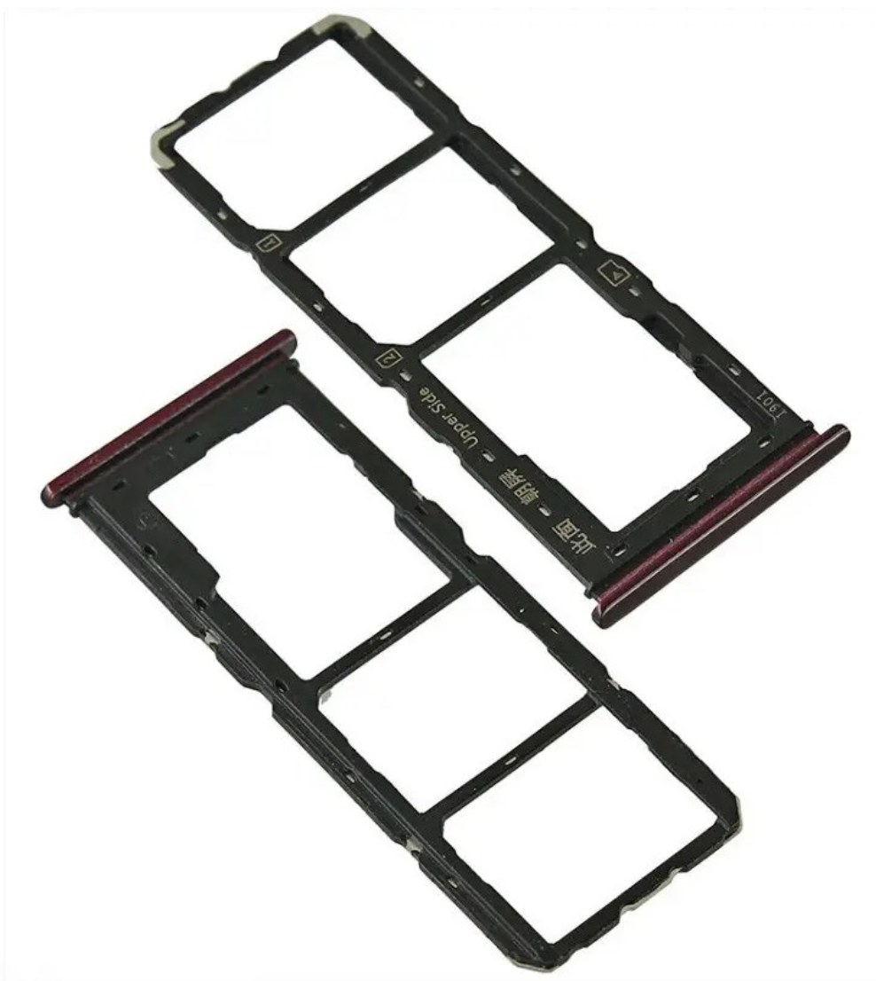 Слот Sim-карти і карти пам'яті для Vivo Y15, червоний, Burgundy Red, на дві Sim-карти