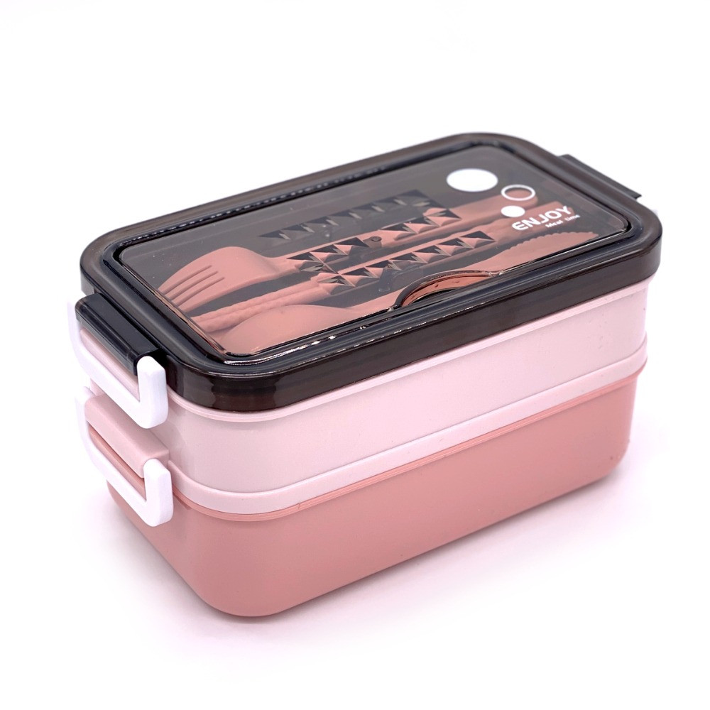 Ланчбокс з приладами супницею і сталевою ємністю SOUP 1200 мл рожевий (LB-52448), фото 1