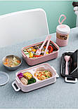 Ланчбокс з приладами супницею і сталевою ємністю SOUP 1200 мл рожевий (LB-52448), фото 6