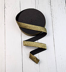 Гумка трикотажна Люрикс 30 мм. (чорне + золото)