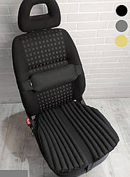 Ортопедичні подушки, накидки на авто крісло EKKOSEAT з поперековим упором спини. Чорні. Універсальні.