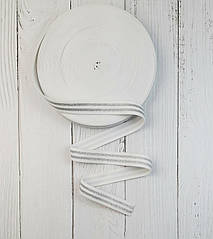 Гумка трикотажна Смужка 25 мм. (біла + срібло)