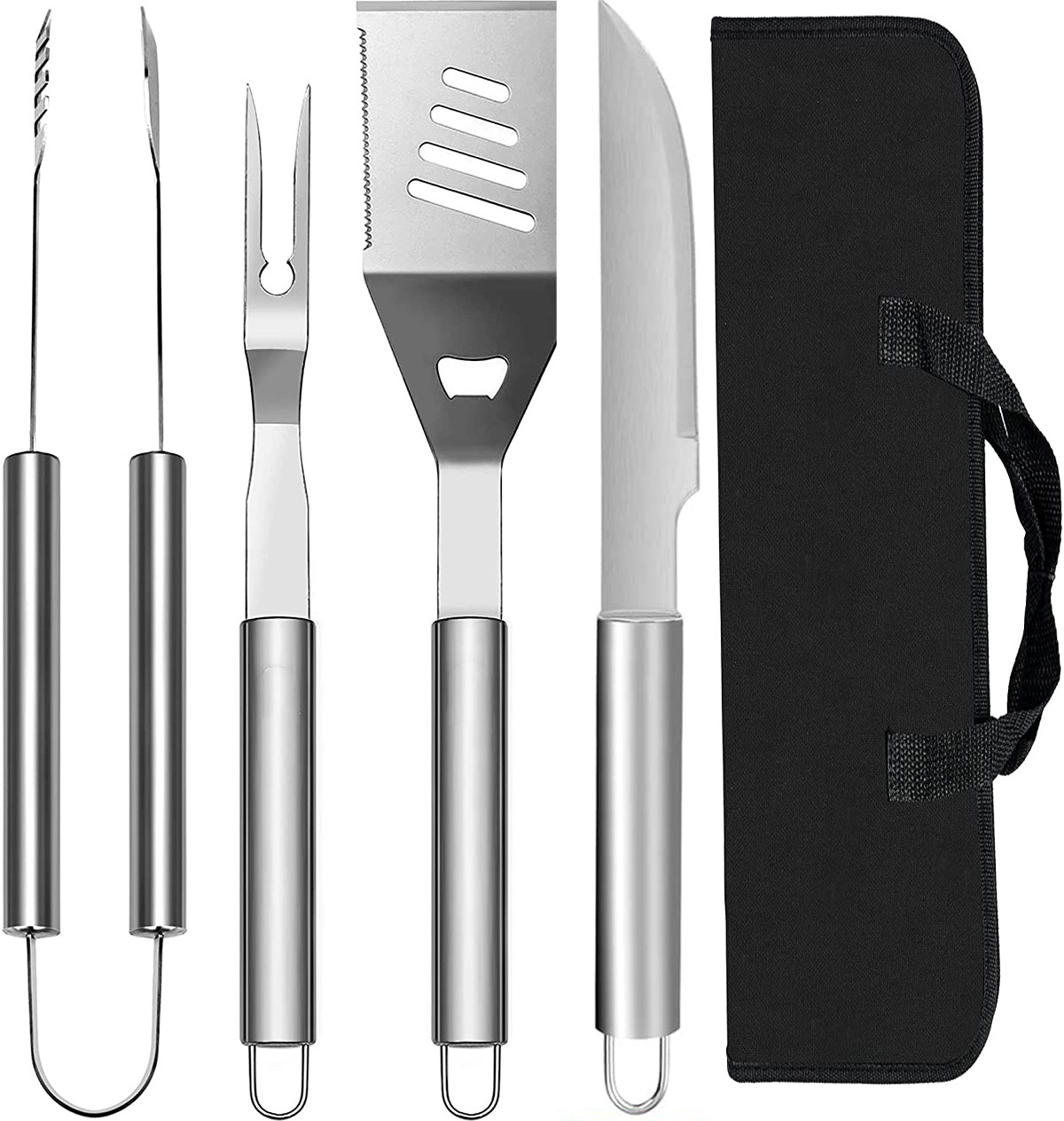 Професійний набір Аксесуарів для Гриля 4 шт., Інструменти для Барбекю з неіржавкої сталі в Сумці, фото 1