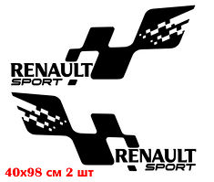 Вінілова наклейка на авто " Renault Sport "  40х98 см 2 шт