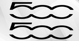 Вінілова наклейка на авто  " FIAT 500 "  5х25 см  2 шт