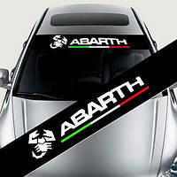 Вінілова наклейка на авто " Abarth на лобове скло " 15х130 см