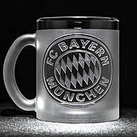 Кружка для чаю та кави з гравіюванням лого футбольного клубу ФК Баварія Мюнхен FC Bayern München SandDecor
