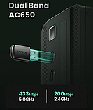 Адаптер Wifi UGREEN AC650 (CM448) двохдіапазонний, 5G/2.4 G, фото 5