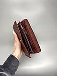Шкіряний гаманець клатч SOPHIE бордо (тиснення рептилія), фото 2
