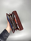 Шкіряний гаманець клатч SOPHIE бордо (тиснення рептилія), фото 3