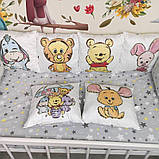 Захист бортики бампер в дитяче ліжечко 120*60 см - 12 подушок і простирадло на гумці, фото 6