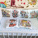 Захист бортики бампер в дитяче ліжечко 120*60 см - 12 подушок і простирадло на гумці, фото 3