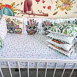 Захист бортики бампер в дитяче ліжечко 120*60 см - 12 подушок і простирадло на гумці, фото 4