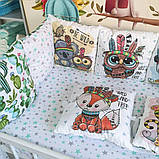 Захист бортики бампер в дитяче ліжечко 120*60 см - 12 подушок і простирадло на гумці, фото 5