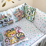 Захист бортики бампер в дитяче ліжечко 120*60 см - 12 подушок і простирадло на гумці, фото 6