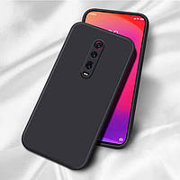 Силіконовий чохол з мікрофіброю для Xiaomi Mi 9T Pro чорний матовий тонкий захист камери