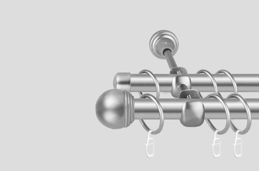 Карниз для штор дворядний металевий 19 мм, Тоді Макс (комплект) Сатин