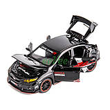 Машинка Honda Civic іграшка моделька металева колекційна 15 см Чорний (59440), фото 3