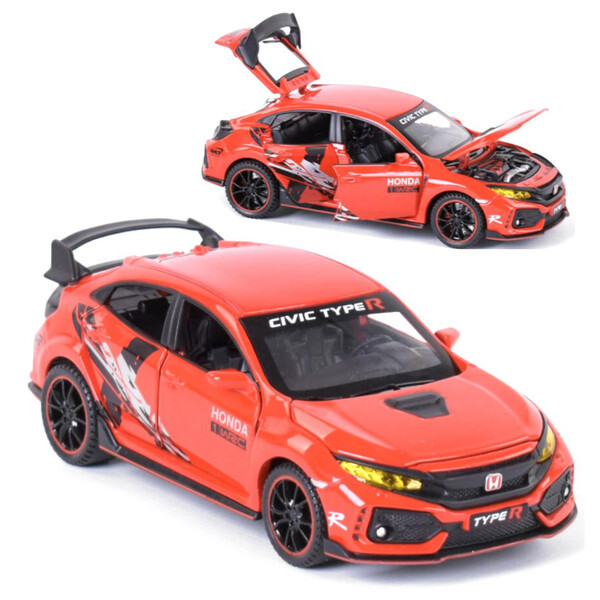 Машинка Honda Civic моделька іграшка металева колекційна 15 см Червоний (59442)