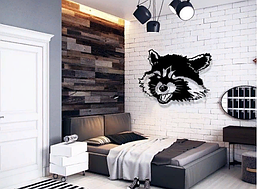 Декоративне панно з дерева Єнот S 50х40