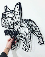 Декоративне панно з дерева Бульдог