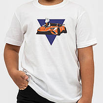 Детская футболка з принтом  "Влад бумага А4 ламба" від KLik print білого кольору