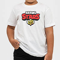 Детская футболка з принтом  "Бравл Старс / Brawl stars" від KLik print білого кольору, фото 1