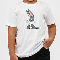 Детская футболка з принтом  "Бакс Банни" від KLik print білого кольору