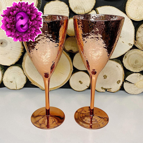 Фужери для коктейлів 375 мл 2 шт. кольорове скло для подарунка HM002