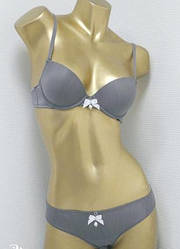 Бюстгальтер Lise Marie атласний пушап 80С сірий (2112)