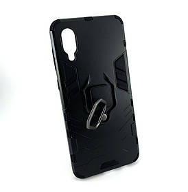 Чохол на Samsung Galaxy A02, A022 накладка на бампер Armor протиударний з кільцем підставка чорний