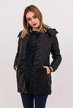 Чорна курточка для вагітних зі знімною вставкою на животик та знімним капюшоном демісезонна, 4133272-Ч, фото 5