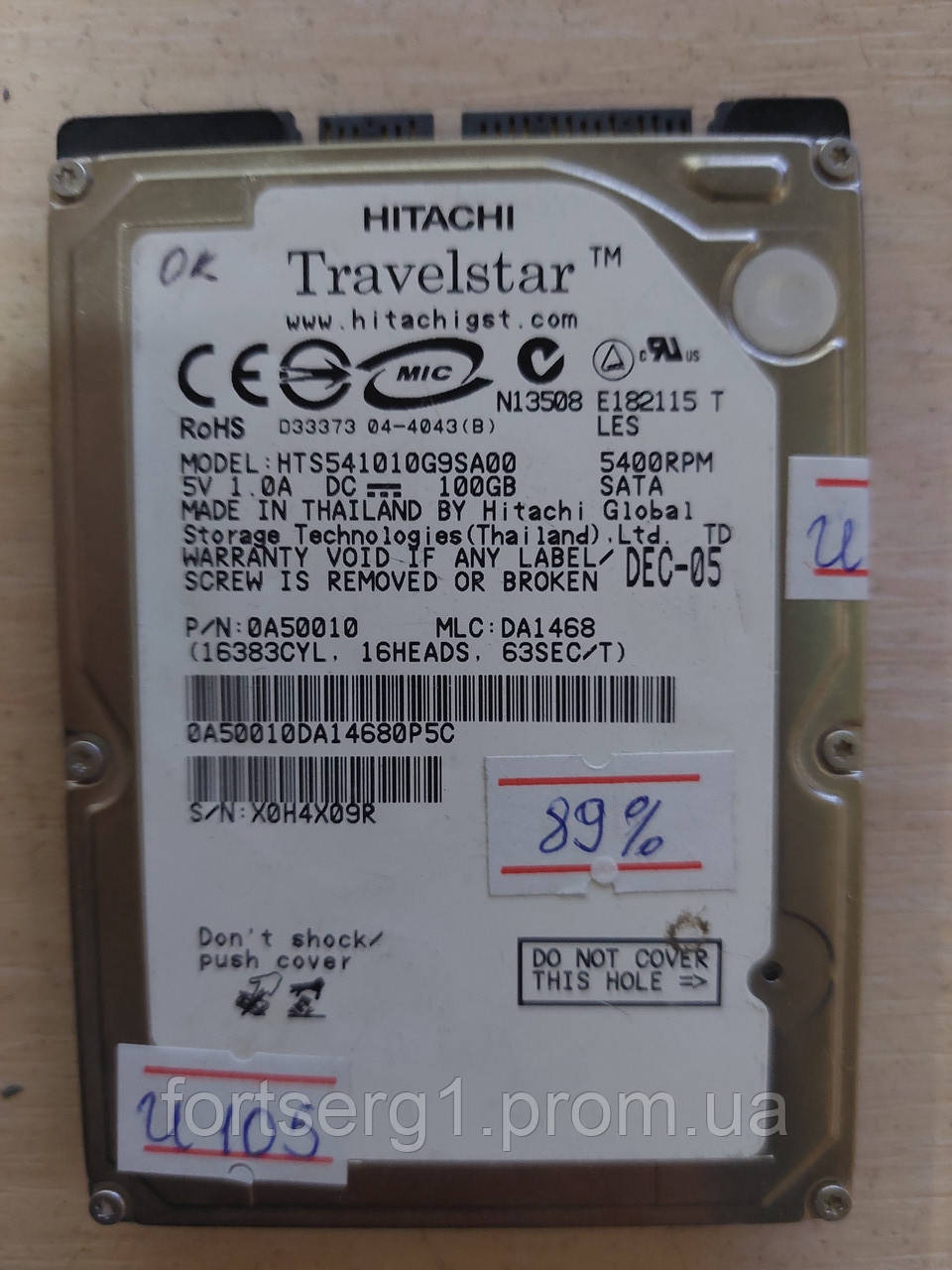 Купить Жесткий диск Hitachi 100 Гб Travelstar 5K100 Проблемный!, цена ...