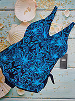 Цветной женский закрытый купальник-сарафан 54 56 60 62 синий
