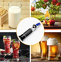 Рефрактометр АТС, Alcohol 0-25%, Brix 0-40%, для визначення цукру і спирту. Рефрактометр для вина і соку, фото 3