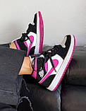 Жіночі кросівки Nike Air Jordan Retro 1 Mid Magenta Black White Pink | Найк Аір Джордан 1 Чорні, фото 8