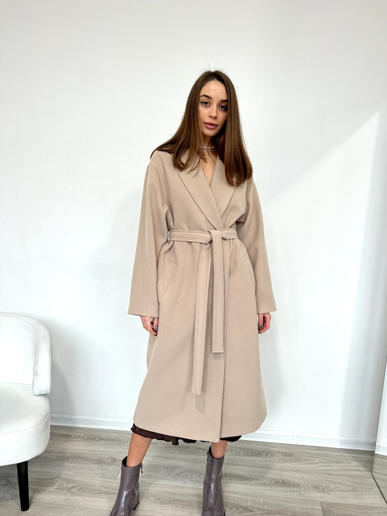 Шикарне зимове тепле довге пальто з італійського кашеміру, фото 1