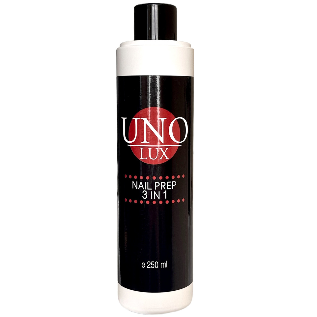 Рідина UNO LUX Nail Prep 3in1 для знежирення, зняття липкого шару та очищення кистей, 250 мл.
